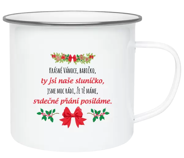 Vánoční plecháček Srdečné přání babičce