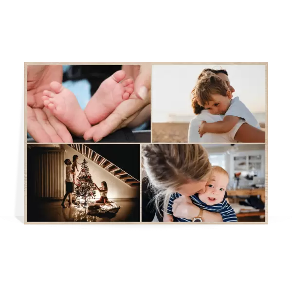 Dřevěný fotoobraz Koláž 4 fotky 03