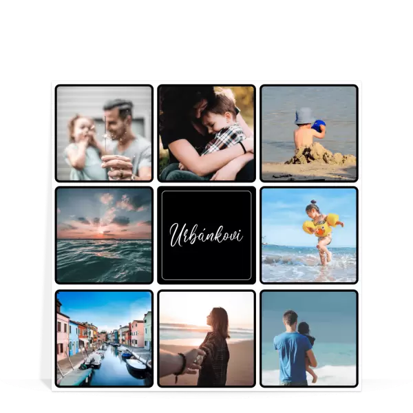 Dibond svatební fotoobraz Koláž 8 fotek