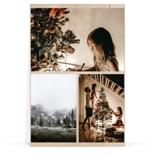 Dřevěný fotoobraz Koláž 3 fotky