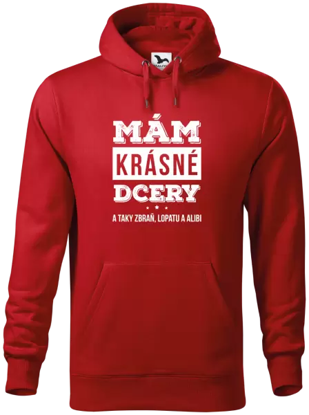 Pánská mikina Mám krásné dcery, a taky zbraň, lopatu a alibi