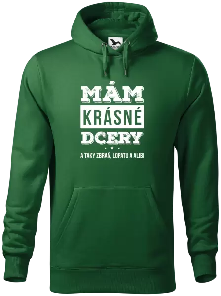 Pánská mikina Mám krásné dcery, a taky zbraň, lopatu a alibi