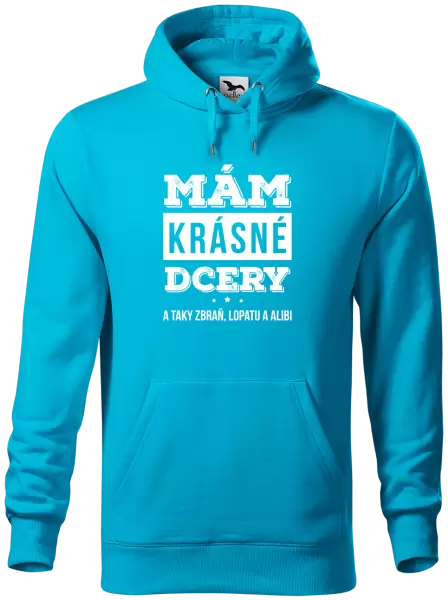 Pánská mikina Mám krásné dcery, a taky zbraň, lopatu a alibi