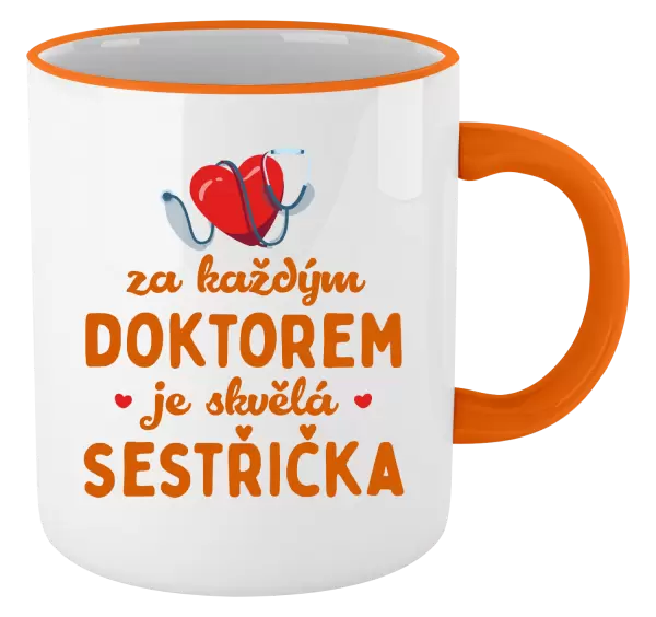 Hrnek Za každým doktorem je skvělá sestřička