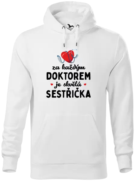 Pánská mikina Za každým doktorem je skvělá sestřička