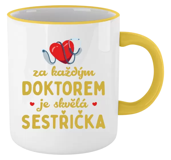 Hrnek Za každým doktorem je skvělá sestřička