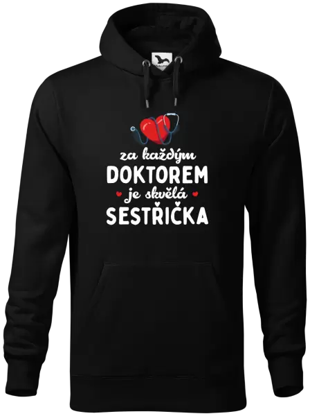 Pánská mikina Za každým doktorem je skvělá sestřička