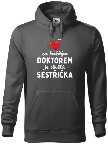 Pánská mikina Za každým doktorem je skvělá sestřička