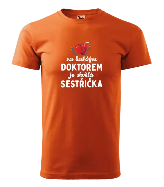 Pánské tričko Za každým doktorem je skvělá sestřička