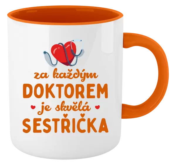 Hrnek Za každým doktorem je skvělá sestřička
