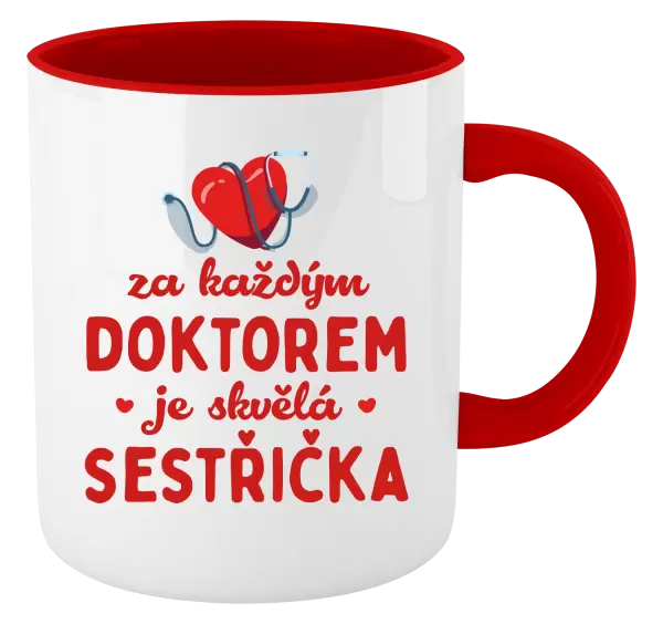 Hrnek Za každým doktorem je skvělá sestřička