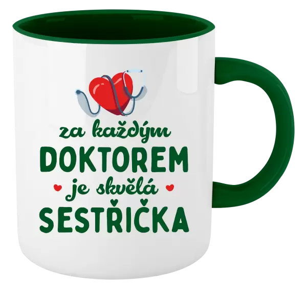 Hrnek Za každým doktorem je skvělá sestřička