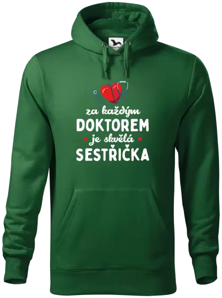 Pánská mikina Za každým doktorem je skvělá sestřička