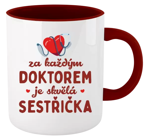 Hrnek Za každým doktorem je skvělá sestřička