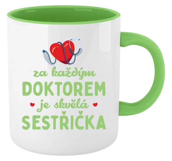 Hrnek Za každým doktorem je skvělá sestřička
