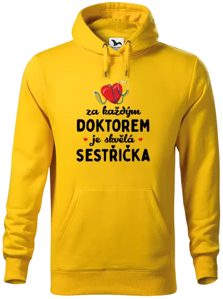 Pánská mikina Za každým doktorem je skvělá sestřička