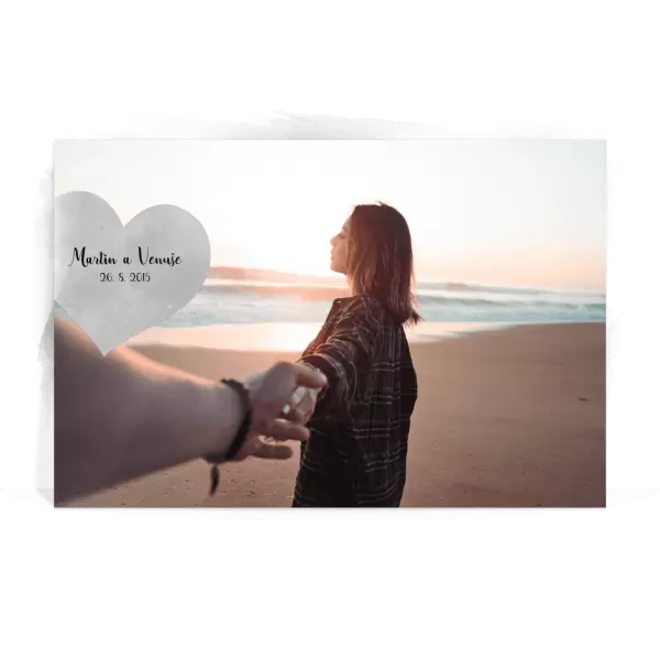 Plexi svatební fotoobraz 1 fotka srdce