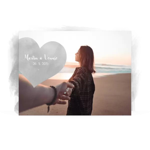 Plexi svatební fotoobraz 1 fotka srdce