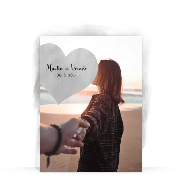 Plexi svatební fotoobraz 1 fotka srdce