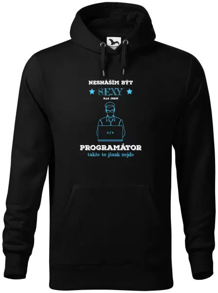 Pánská mikina Nesnáším být sexy, ale jsem programátor