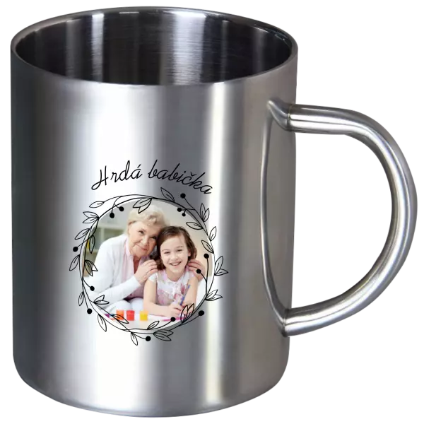 Nerezový hrnek Hrdá babička