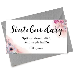 Papírová kartička dary BARBORA