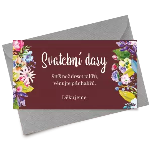 Papírová kartička dary ILONA