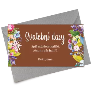 Papírová kartička dary ILONA