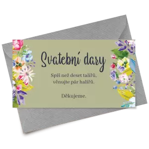 Papírová kartička dary ILONA