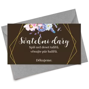 Papírová kartička dary JITKA
