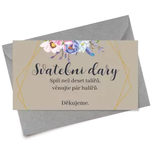 Papírová kartička dary JITKA