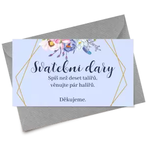 Papírová kartička dary JITKA