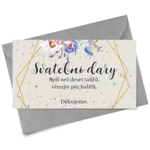 Papírová kartička dary JITKA