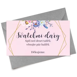 Papírová kartička dary JITKA