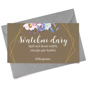 Papírová kartička dary JITKA