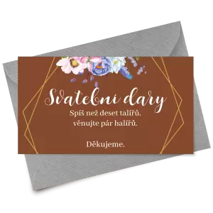 Papírová kartička dary JITKA