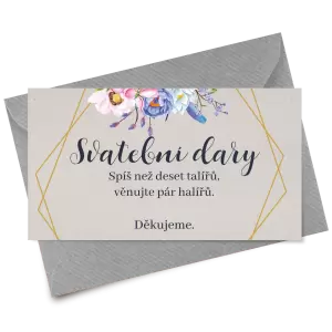 Papírová kartička dary JITKA