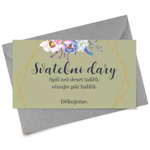 Papírová kartička dary JITKA