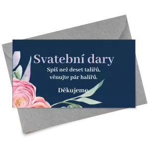 Papírová kartička dary MARIE