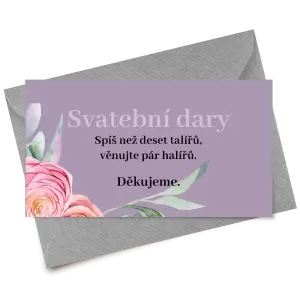 Papírová kartička dary MARIE