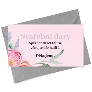 Papírová kartička dary MARIE