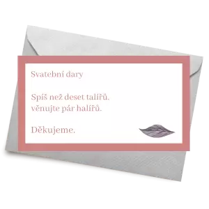 Papírová kartička dary MILADA