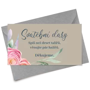 Papírová kartička dary NIKOLA