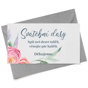 Papírová kartička dary NIKOLA