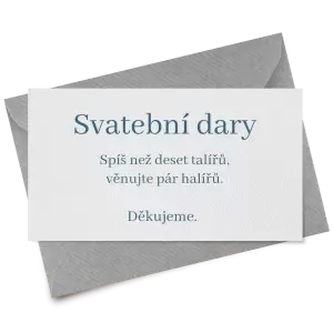 Papírová kartička dary SILVA