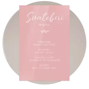 Plexi svatební menu YVONE