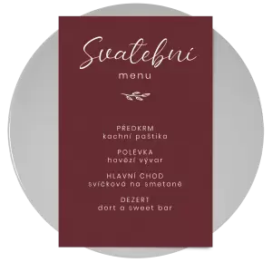 Papírové svatební menu YVONE