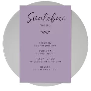 Papírové svatební menu YVONE