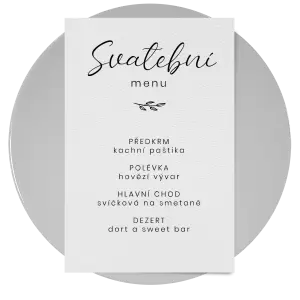Papírové svatební menu YVONE