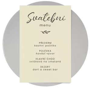 Papírové svatební menu YVONE